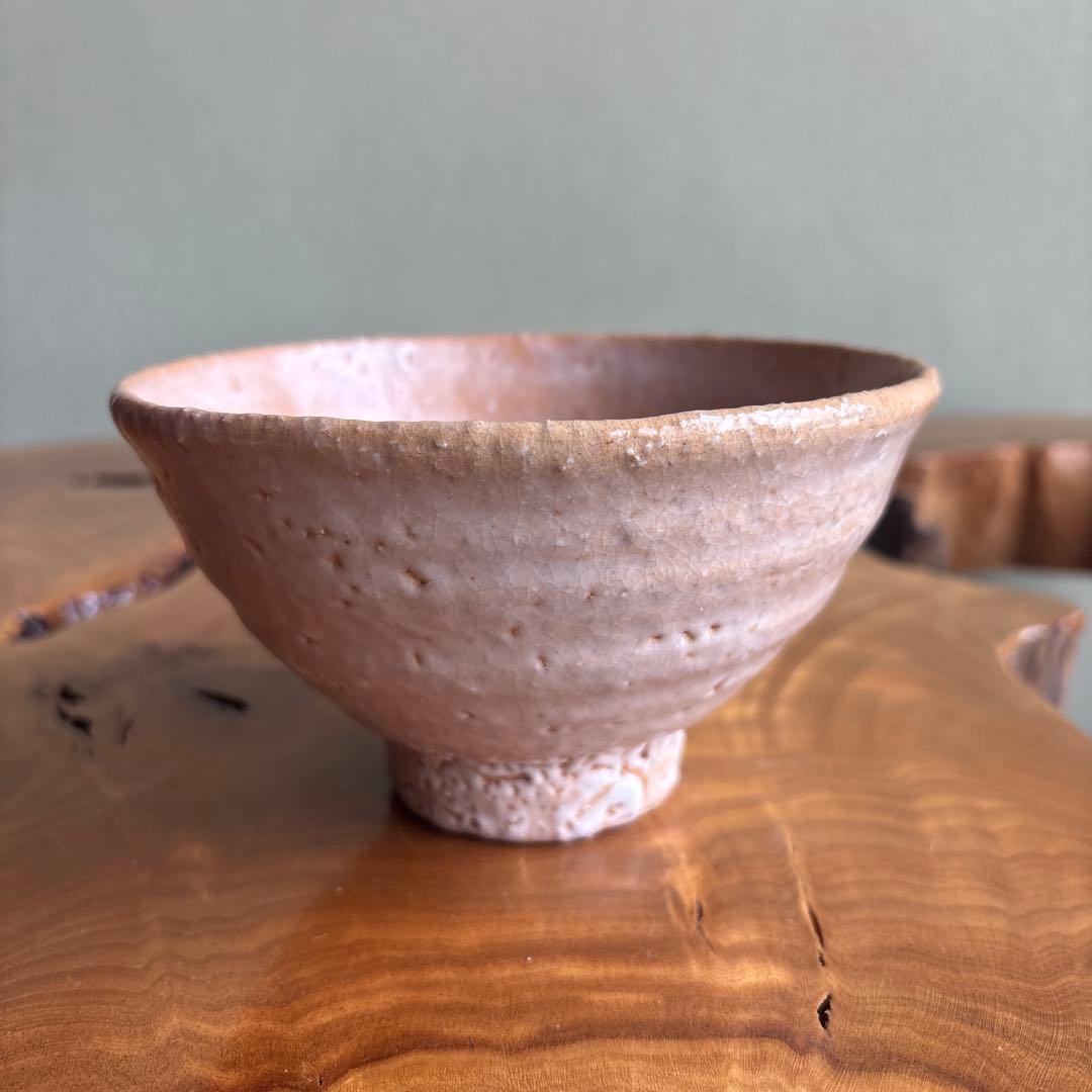 Hagi Ware Chawan — Artist Piece, Soft Pink Glaze, Signed Box