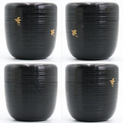 Nami-nuri Wave Chidori Chu-natsume Tea Caddy by Tsukuki Ryosai