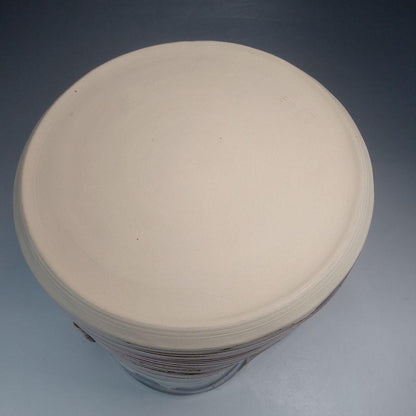 Takatori Style Mizusashi by Rakuzan – Japanese Water Jar – Earred Stoneware – Japan