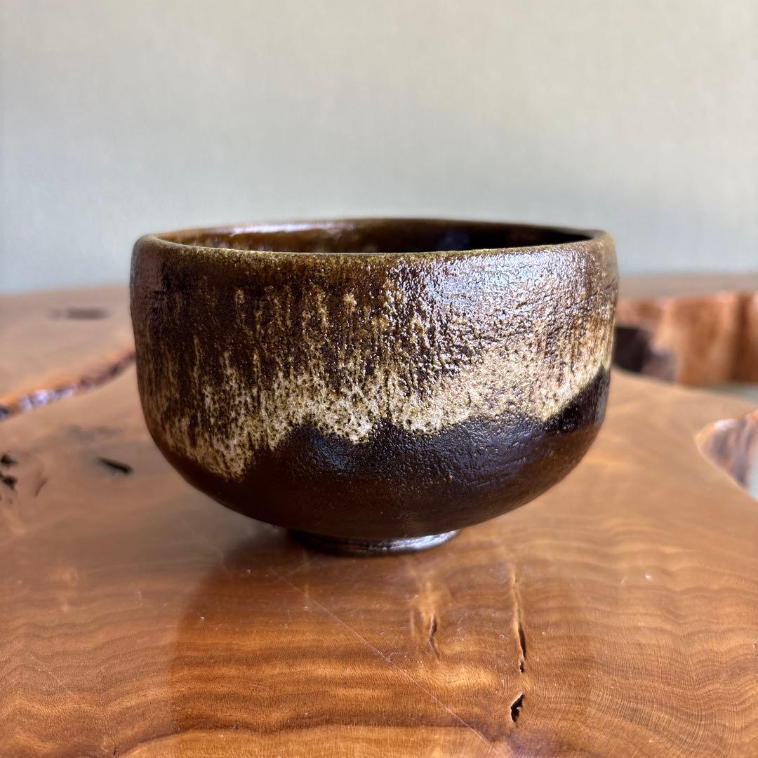 Ohi Ware Tea Bowl by Ohi Choami - Kanazawa Amber Glaze Chawan with Cascading Katsuragi - Signed Tomobako Japanese Matcha Bowl