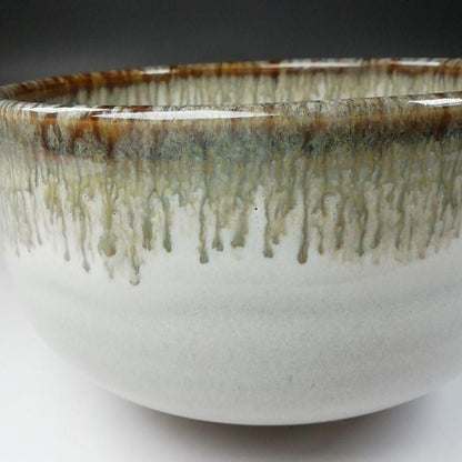Arita Ware Tea Bowl by Keizan - Cascading Drip Glaze Chawan with Signed Box