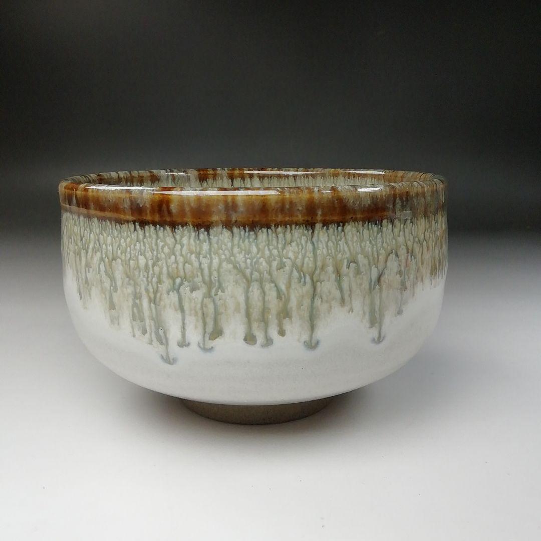 Arita Ware Tea Bowl by Keizan - Cascading Drip Glaze Chawan with Signed Box