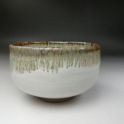 Arita Ware Tea Bowl by Keizan - Cascading Drip Glaze Chawan with Signed Box