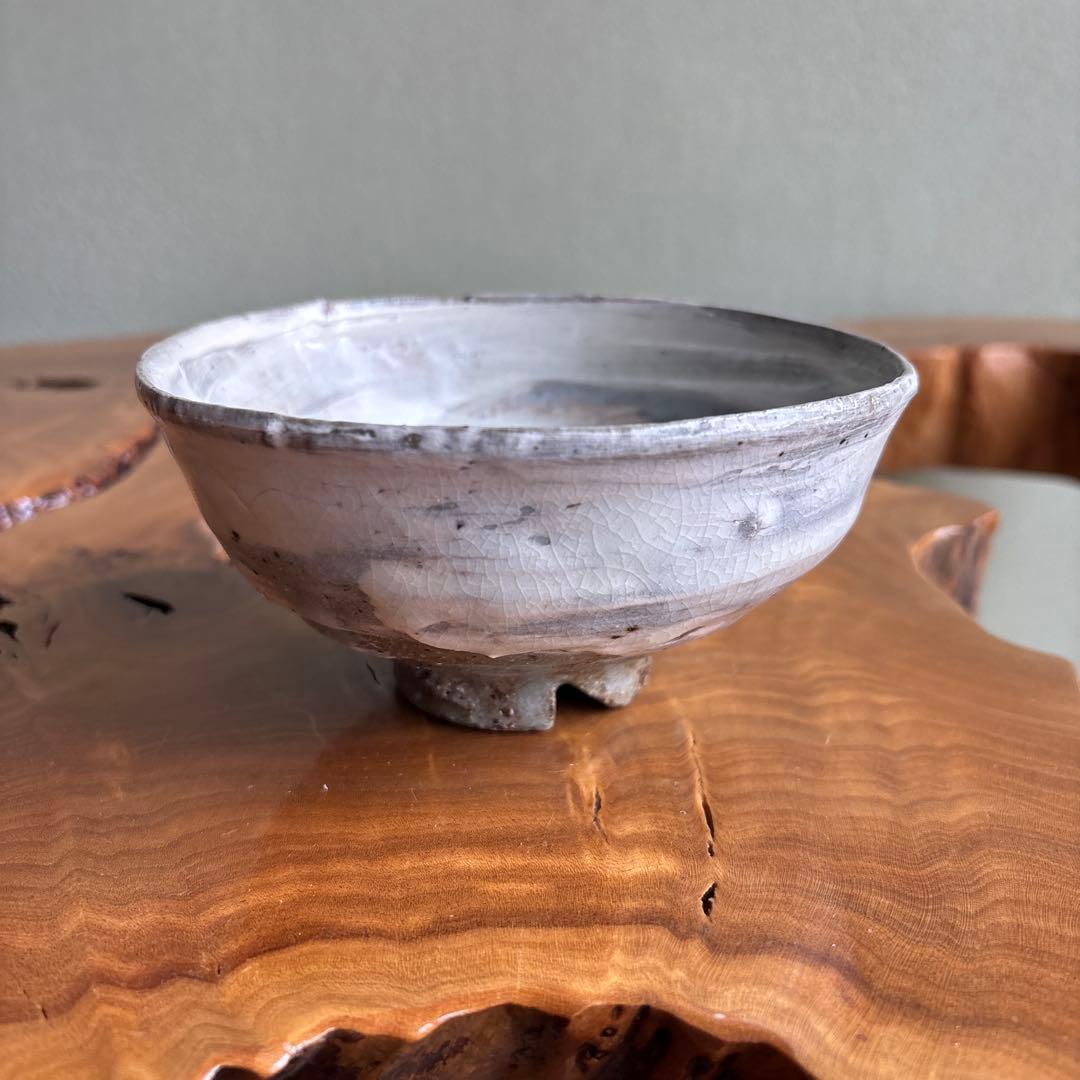 Yasuda Michio Hakeme Tea Bowl — Mitsu-ashi Korean-Style Stoneware Chawan with Tomobako