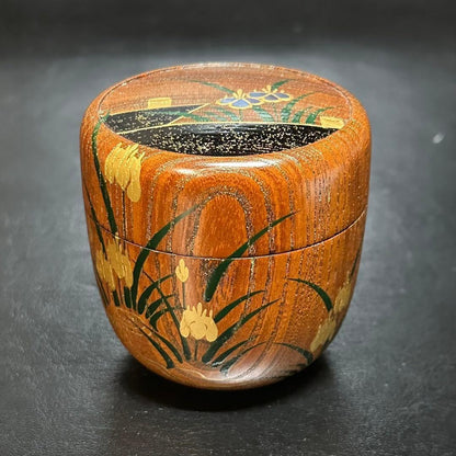 Keyaki Iris Natsume by Tsukishiro Chikura – Japanese Tea Caddy – Raden Art – Japan