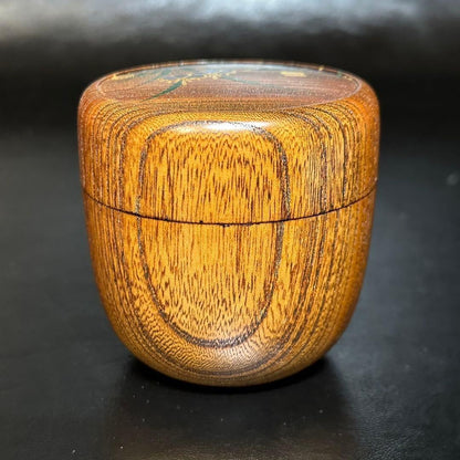 Keyaki Iris Natsume by Tsukishiro Chikura – Japanese Tea Caddy – Raden Art – Japan