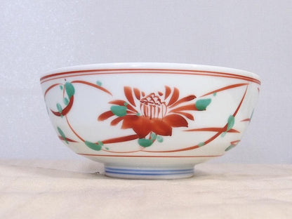 Koubei-gama Aka-e Floral Confectionery Bowl - Kato Sadao Mino Porcelain with Box