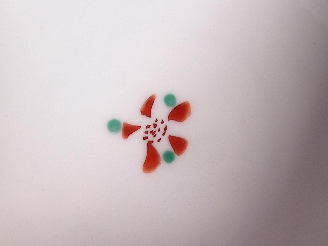 Koubei-gama Aka-e Floral Confectionery Bowl - Kato Sadao Mino Porcelain with Box