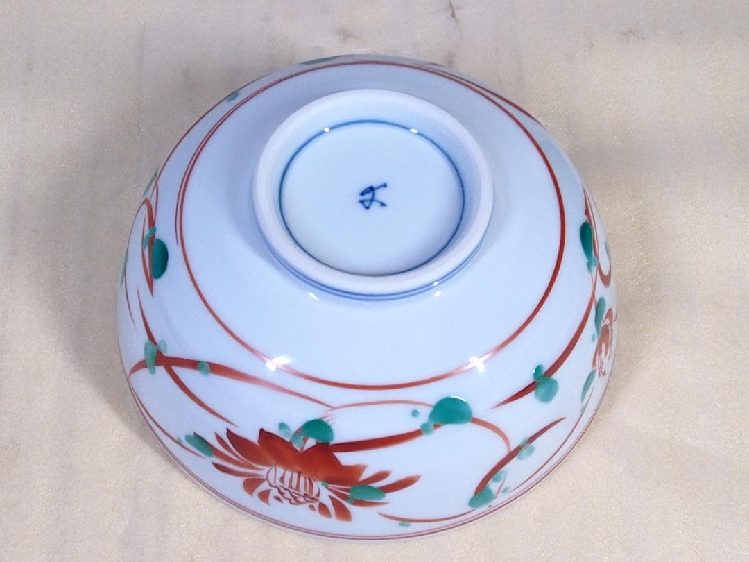 Koubei-gama Aka-e Floral Confectionery Bowl - Kato Sadao Mino Porcelain with Box
