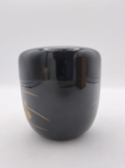 Black Lacquer Natsume by Okamoto Yosai – Chrysanthemum Makie – Japan Art