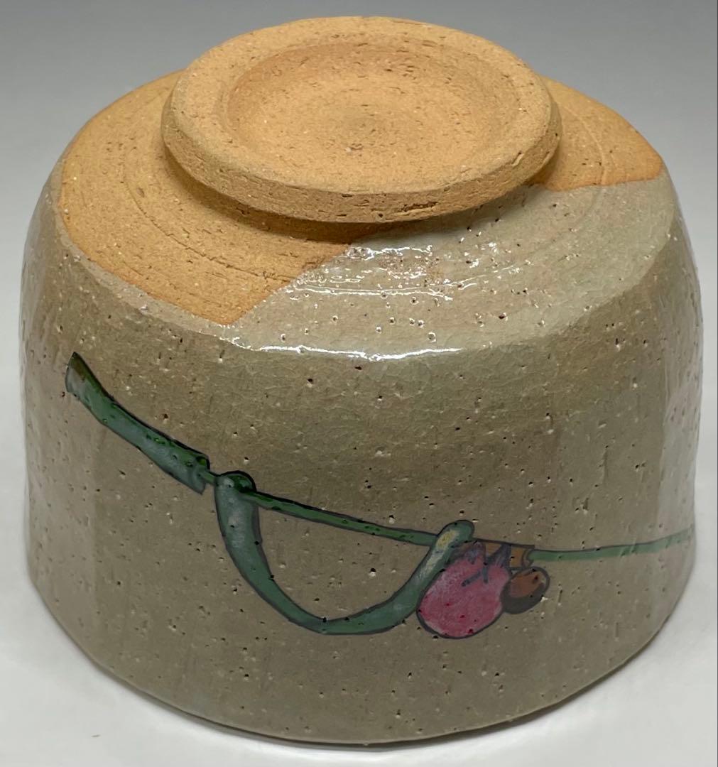 Shimizu Hiroshi Rakuzan Kiln Iro-e Camellia Tea Bowl Matsue Chawan