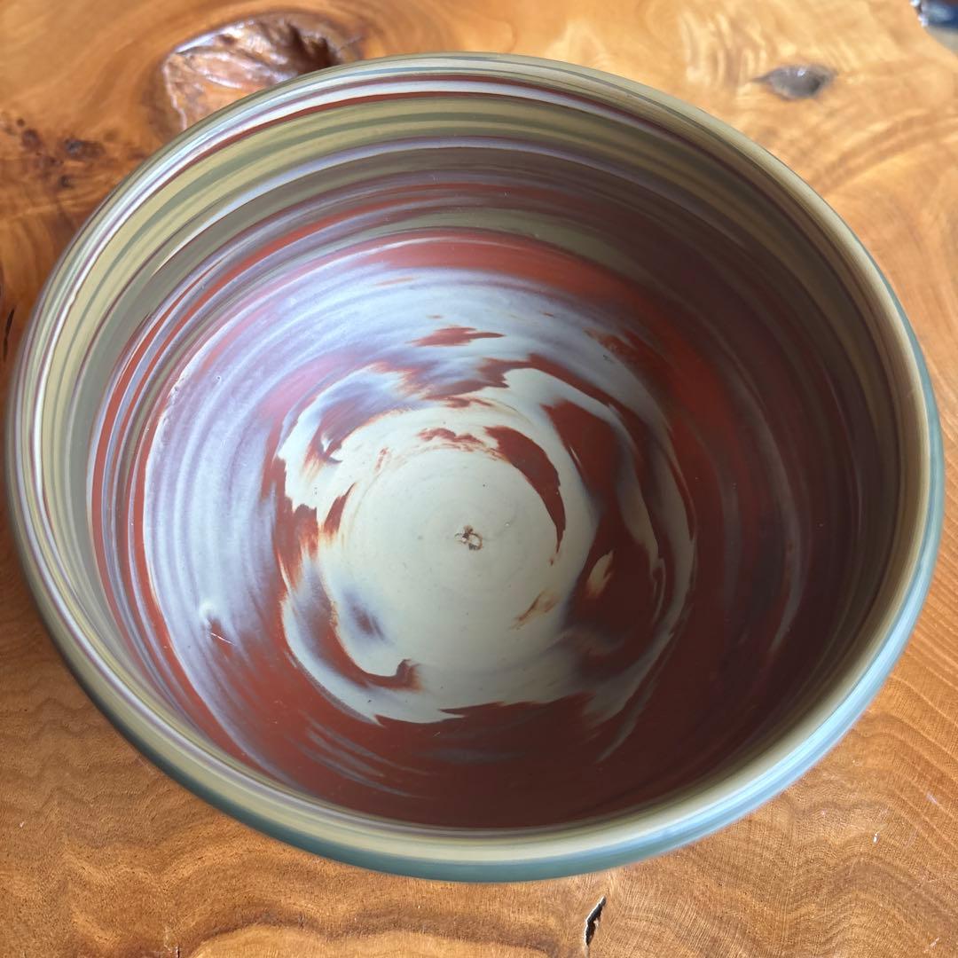 Tokoname Nerikomi Marbled Clay Tea Bowl by Yusen - Layered Earth Matcha Chawan