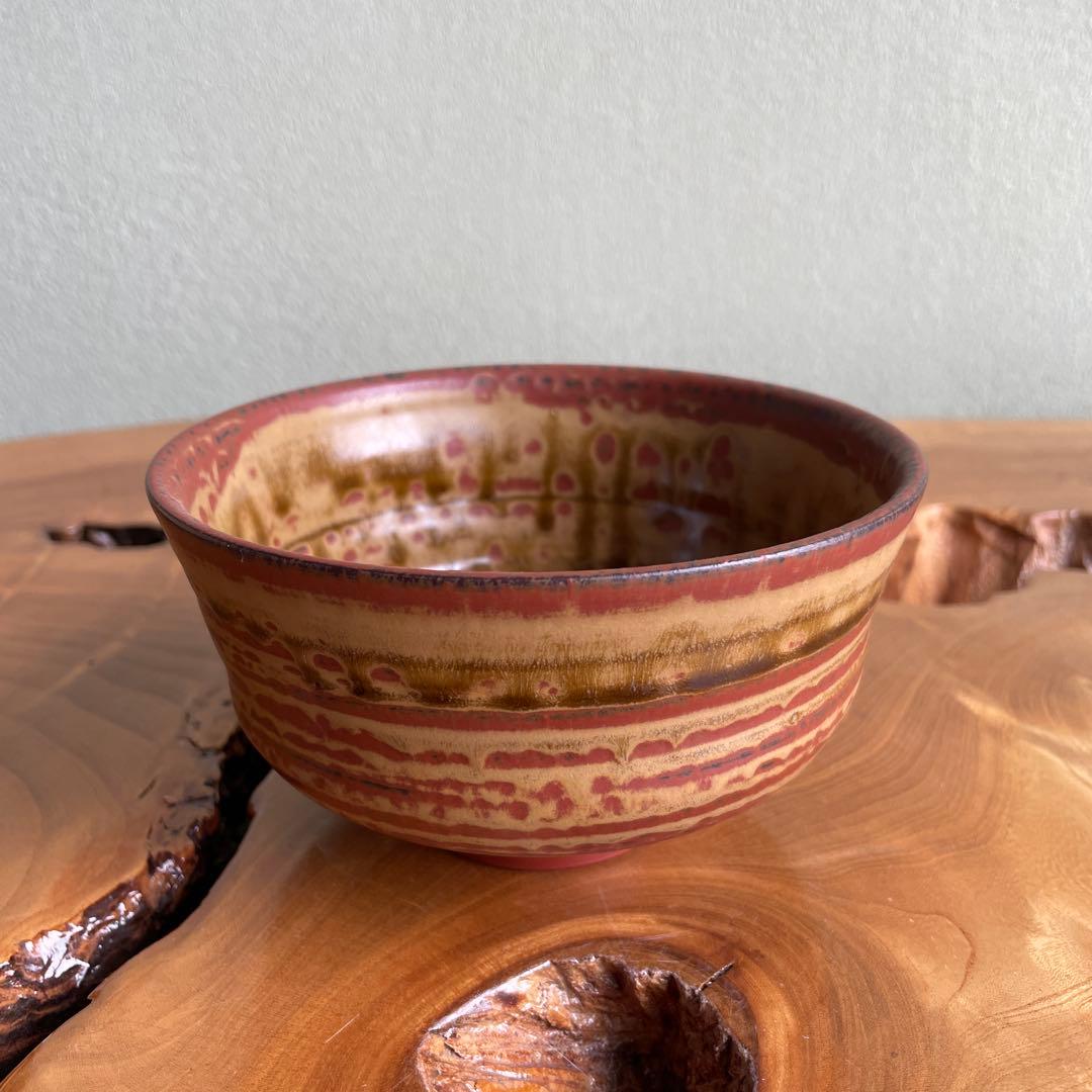Mumyoi-yaki Red Clay Tea Bowl by Gyokudo Kiln - Sado Island Chawan with Signed Box