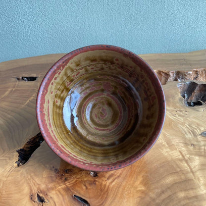 Mumyoi-yaki Red Clay Tea Bowl by Gyokudo Kiln - Sado Island Chawan with Signed Box