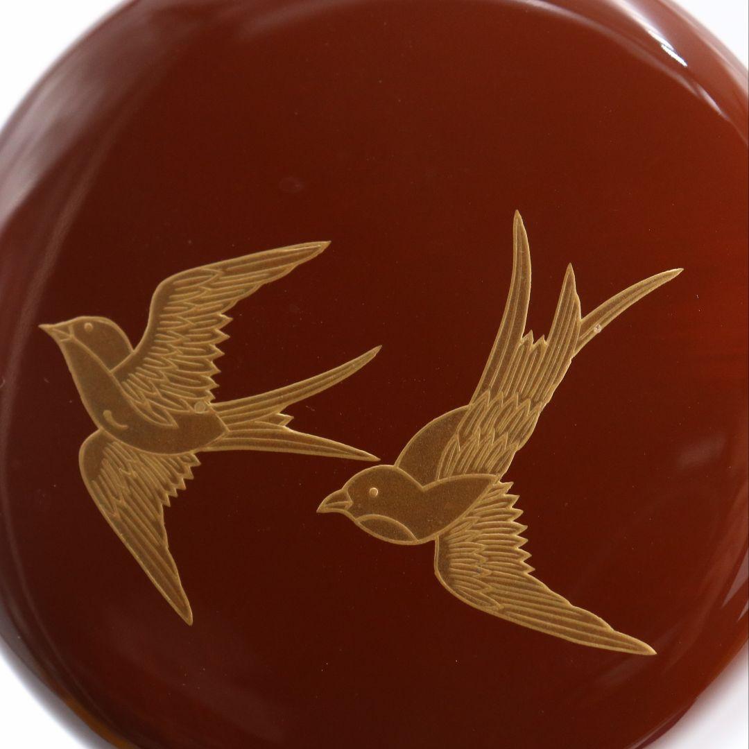 Swallow Maki-e Tame-nuri Lacquer Natsume by Nakamura Takaya — Tea Caddy