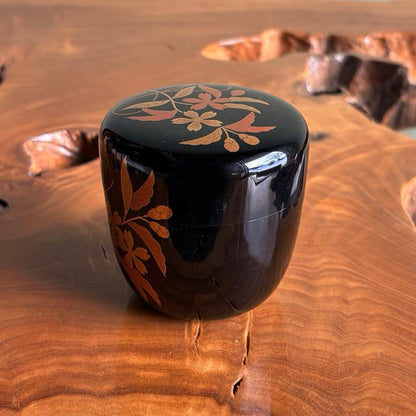 Wajima-nuri Cherry Blossom Maki-e Large Tea Caddy by Hosokawa Shikou