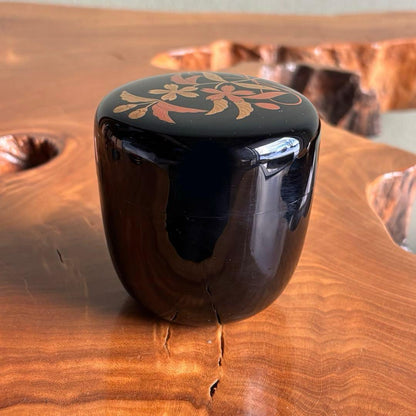 Wajima-nuri Cherry Blossom Maki-e Large Tea Caddy by Hosokawa Shikou