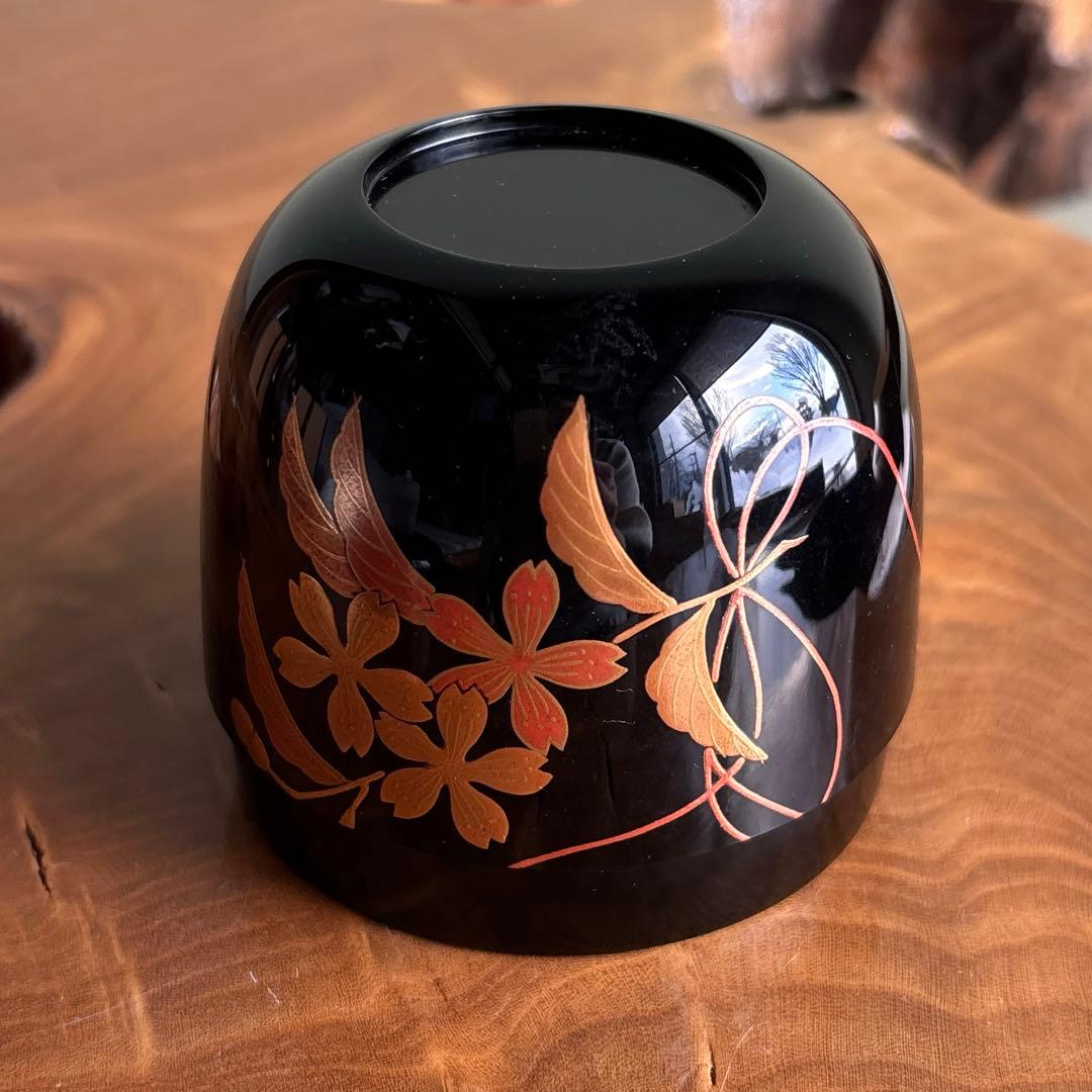 Wajima-nuri Cherry Blossom Maki-e Large Tea Caddy by Hosokawa Shikou