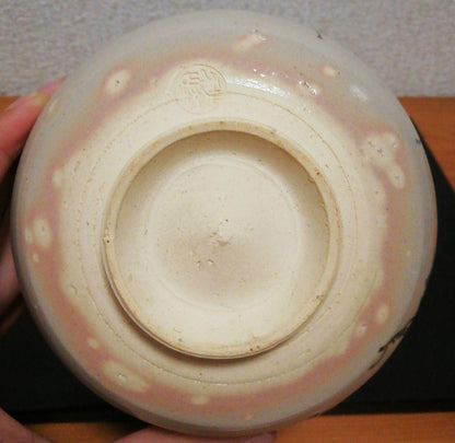 Kenzan-Style Grape Motif Chawan by Nakamura Shuho, Kyoto Kyo-yaki