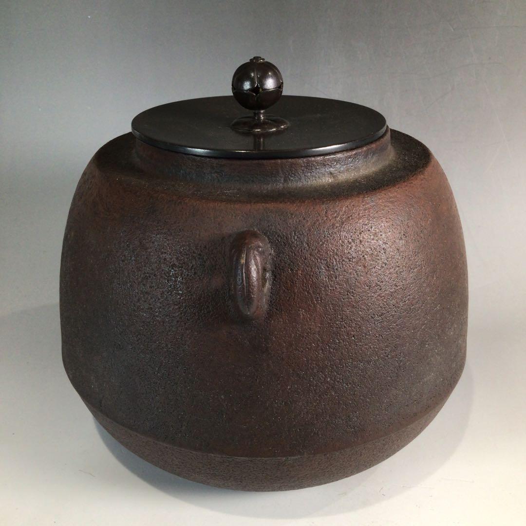 Tedori Chagama by Living National Treasure Takahashi Keitei - Cast Iron Tea Kettle with Box