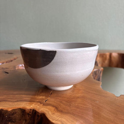 Kutani Ware Matcha Bowl by Kiyama — Moon and Susuki Ninsei Style with Original Signed Box