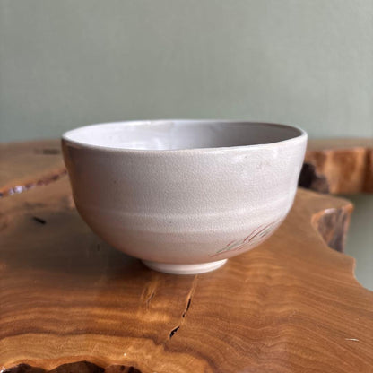Kutani Ware Matcha Bowl by Kiyama — Moon and Susuki Ninsei Style with Original Signed Box