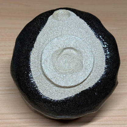 Black Raku Chawan by Higaki Soraku — Keiraku Kiln Matcha Bowl with Tomobako