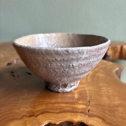 Hagi-yaki Matcha Bowl Hirose Tanga "Tenhouzan" — Crackle Glaze, Signed Box