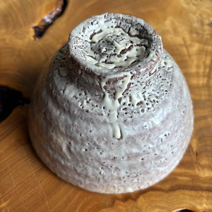 Hagi-yaki Matcha Bowl Hirose Tanga "Tenhouzan" — Crackle Glaze, Signed Box