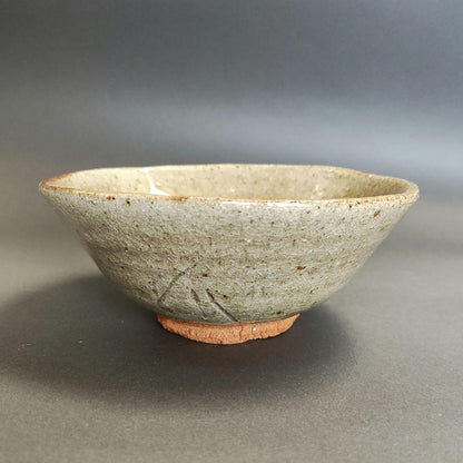 Asai Junsuke Karatsu Tea Bowl - Wide Togasa Form Ash Glazed Chawan