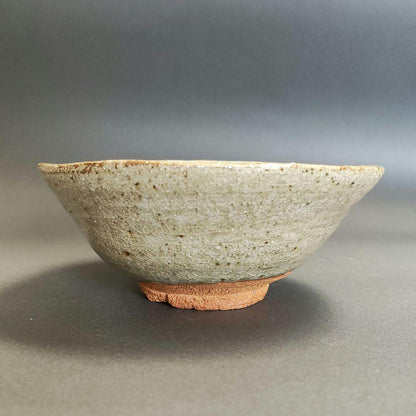 Asai Junsuke Karatsu Tea Bowl - Wide Togasa Form Ash Glazed Chawan