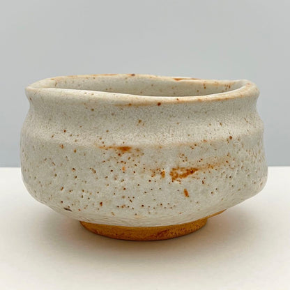 E-Shino Tea Bowl with Iron Brushwork by Okayasu Miyazanjin – Mino Ware – Japan