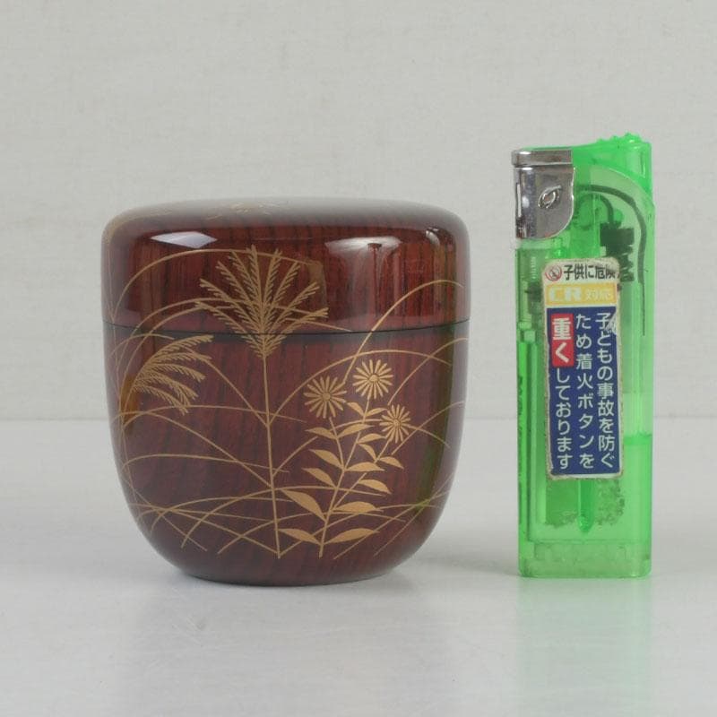 Autumn Grass Natsume by Tanaka Soryo – Japanese Tea Caddy – Raden Lacquer – Japan