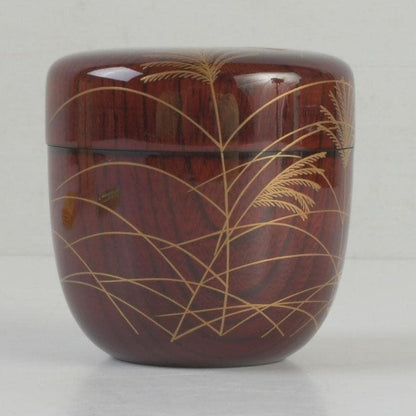 Autumn Grass Natsume by Tanaka Soryo – Japanese Tea Caddy – Raden Lacquer – Japan