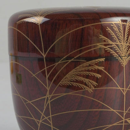 Autumn Grass Natsume by Tanaka Soryo – Japanese Tea Caddy – Raden Lacquer – Japan