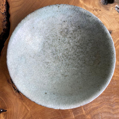 Takatsuru Jun Celadon Hira-Chawan — Kannon-do-yaki Junchiku Kiln