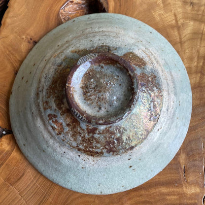 Takatsuru Jun Celadon Hira-Chawan — Kannon-do-yaki Junchiku Kiln
