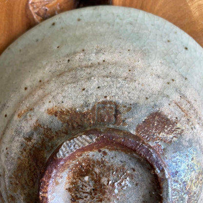 Takatsuru Jun Celadon Hira-Chawan — Kannon-do-yaki Junchiku Kiln
