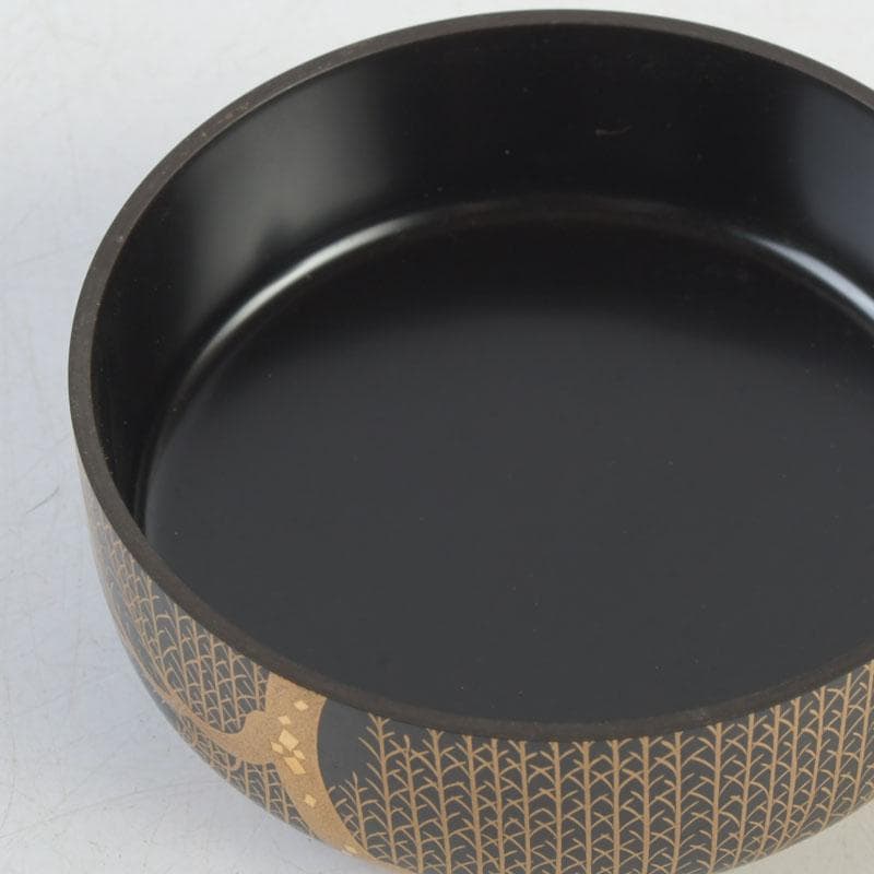 Wajima Lacquer Natsume Tea Caddy with Willow Maki-e by Okazawa Kiko — Signed Tomobako
