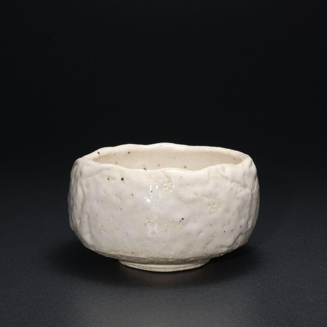 Shino Chawan by Yano Keisen — White Glaze Tea Bowl with Signed Box