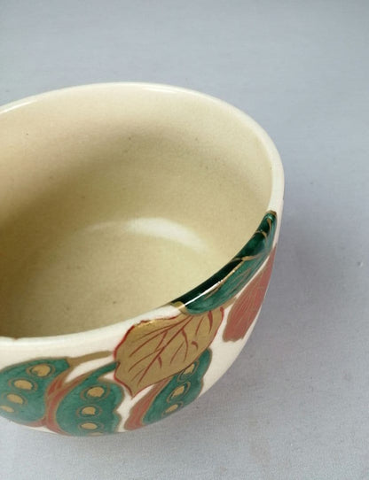 Heian Yozan Ninsei Korin Style Natamame Bean Tea Bowl Kyo-yaki Chawan