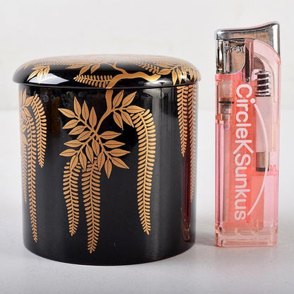 Wisteria Maki-e Natsume by Tsuji Sekisai - Gold Fuji Lacquer Tea Caddy with Signed Box