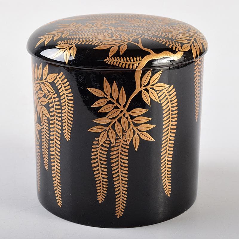Wisteria Maki-e Natsume by Tsuji Sekisai - Gold Fuji Lacquer Tea Caddy with Signed Box
