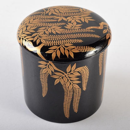 Wisteria Maki-e Natsume by Tsuji Sekisai - Gold Fuji Lacquer Tea Caddy with Signed Box