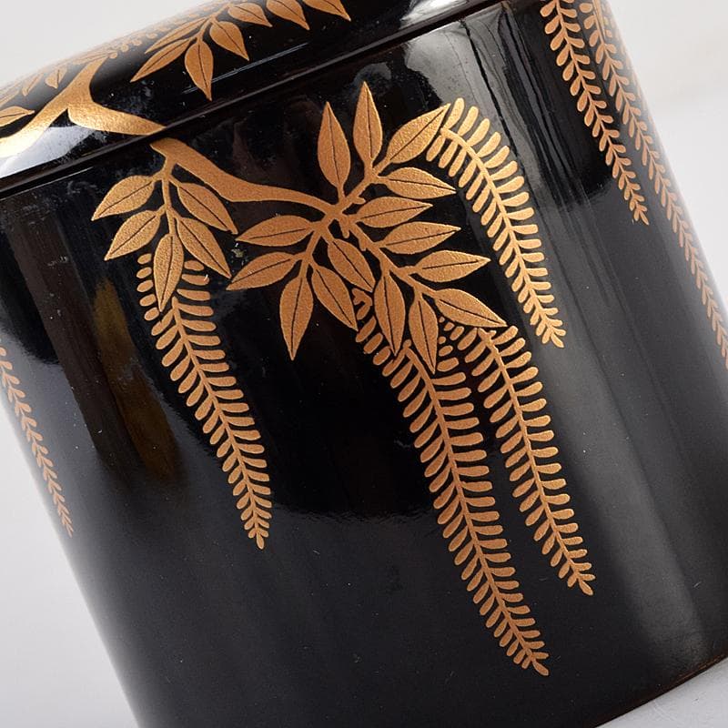 Wisteria Maki-e Natsume by Tsuji Sekisai - Gold Fuji Lacquer Tea Caddy with Signed Box