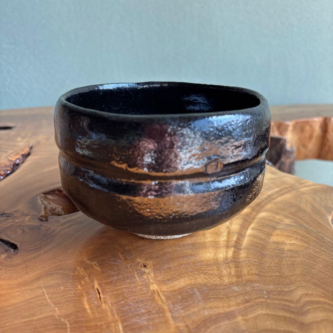 Sasaki Shōraku Black Raku Tea Bowl 'Kojitsu' — Good Day, Daitokuji Temple Calligraphy
