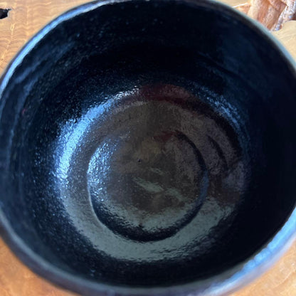 Sasaki Shōraku Black Raku Tea Bowl 'Kojitsu' — Good Day, Daitokuji Temple Calligraphy