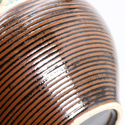 Makuzu Ware Mizusashi Water Jar with Shippo Enamel by Makuzu Kosai, Omotesenke Box