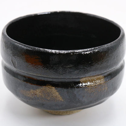 Black Raku Tea Bowl Zen Inscription by Sasaki Shoraku