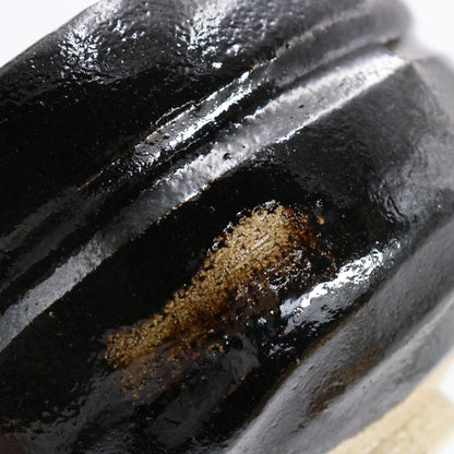 Black Raku Tea Bowl Zen Inscription by Sasaki Shoraku